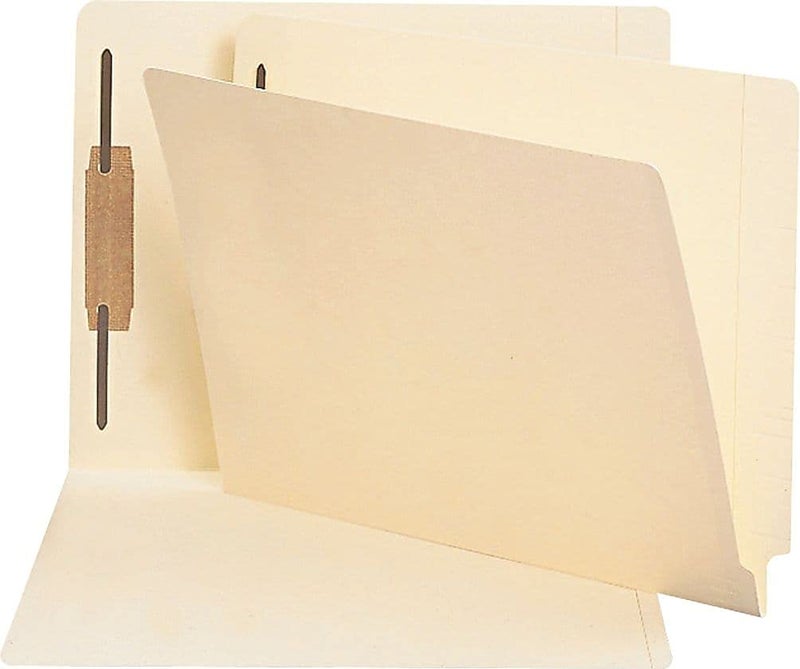 Smead Heavyweight End Tab Fastener File Folder, Shelf-MasterÂ® Reinforced Straight-Cut Tab, 1 Fastener, Letter Size, Manila, 50 per Box (34210) - Image 2